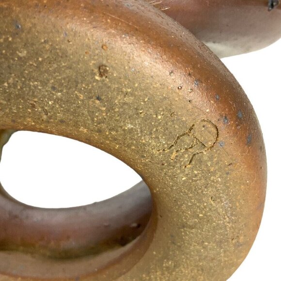 Octopus Tentacle-Style Raku Pottery Sculpture Spiked Texture Jellyfish Signature - Picture 4 of 6